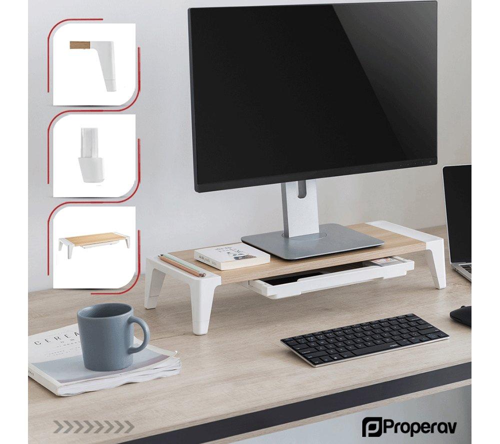 PROPERAV P-MRB1 Laptop Riser & Monitor Stand - White image number 5 of 9
