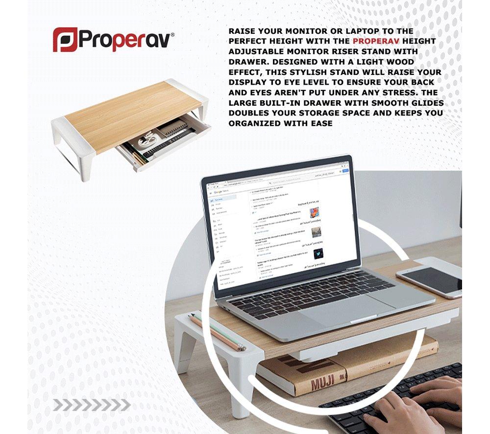 PROPERAV P-MRB1 Laptop Riser & Monitor Stand - White image number 6 of 9