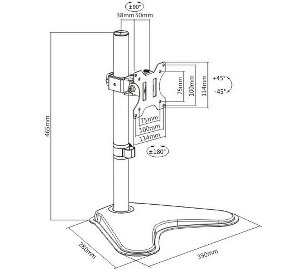 PROPERAV PPB165 Full Motion 17-32" Monitor Desk Mount image number 8 of 11