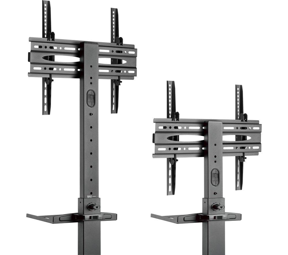 PROPERAV Portable Trolley P-TT003 677 mm TV Stand with Bracket for up to 55" TVs - Black image number 8 of 10