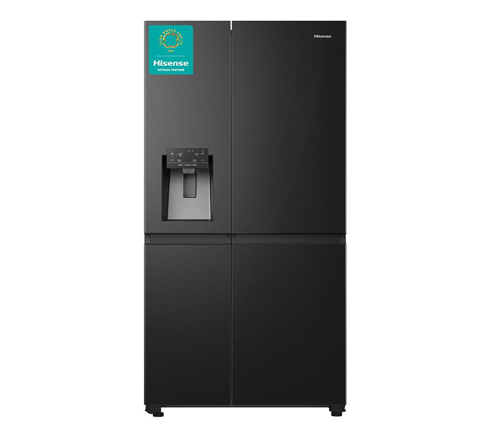 HISENSE PureFlat RS818N4TFE American-Style Smart Fridge Freezer - Black Stainless Steel, Stainless S