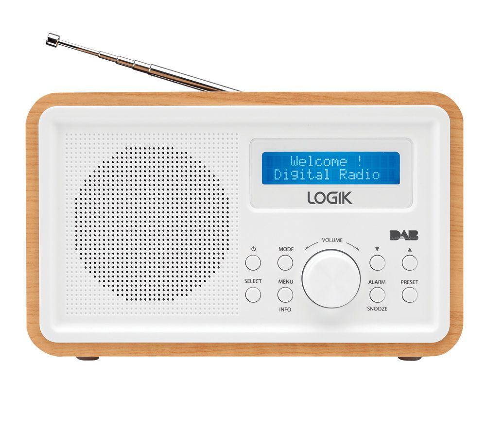 LOGIK LHDR23 Portable Dab? Radio - White & Brown, Brown,White