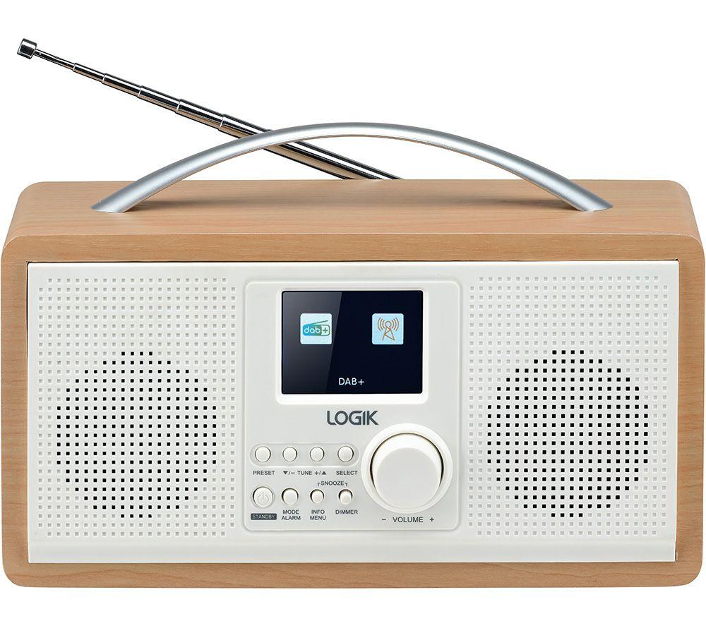 LOGIK L45DABW23 Portable DAB? Radio - White & Brown, Brown