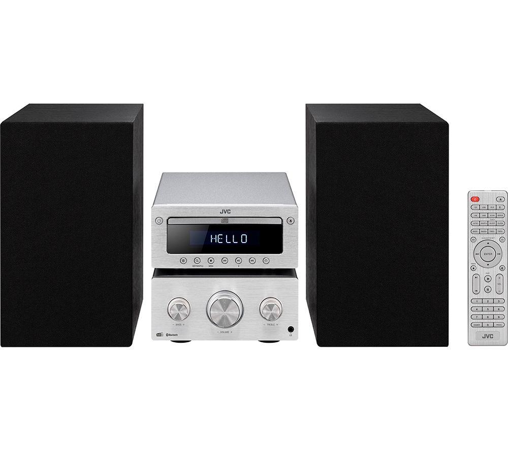 JVC UX-D752 Wireless Traditional Hi-Fi System - Silver & Black, Black,Silver/Grey