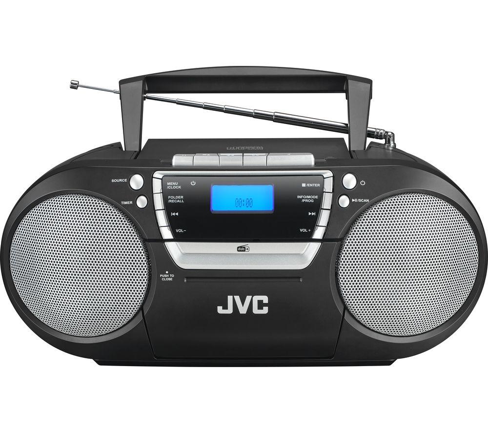 JVC RC-D322B DAB? Bluetooth Boombox - Black, Black