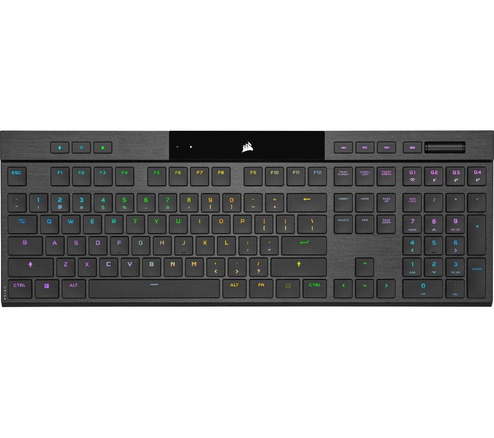 CORSAIR K100 AIR RGB Wireless Mechanical Gaming Keyboard - Black, Black