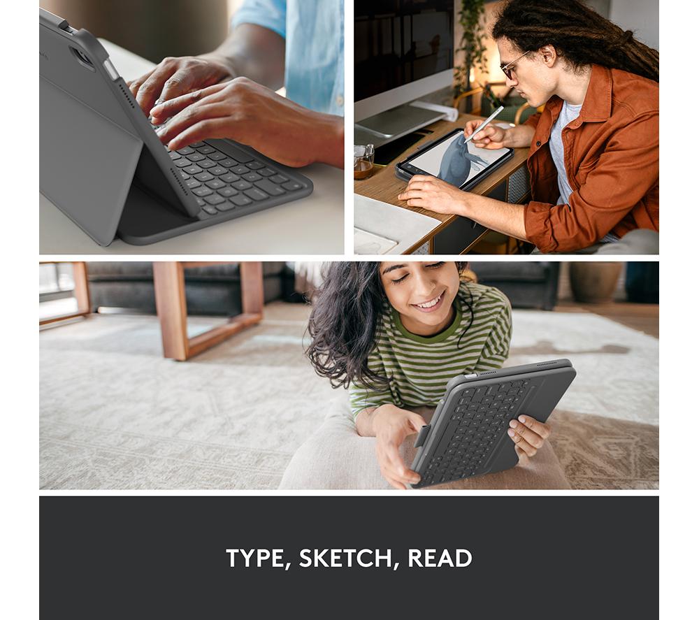 LOGITECH Slim Folio for iPad (10th gen & A16) Keyboard Case - Graphite image number 7 of 8