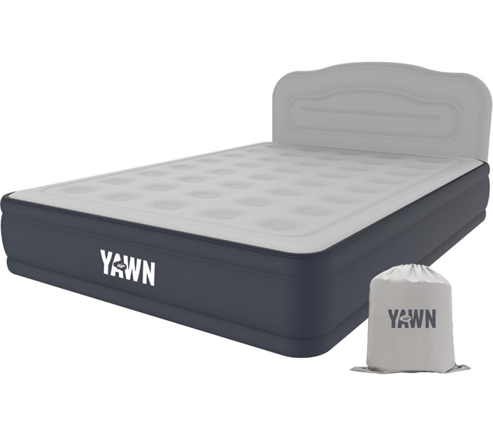 YAWN Air Bed with Fitted Sheet - King, Blue,Silver/Grey