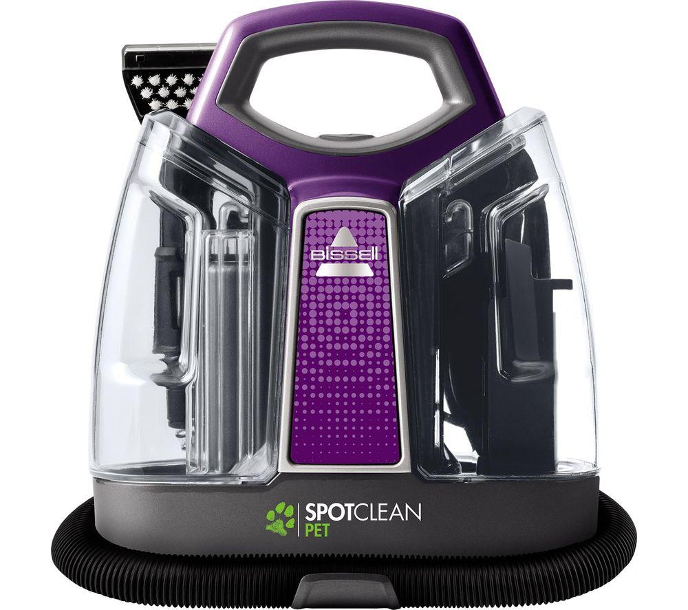 BISSELL SpotClean Pet 36982 Cylinder Carpet Cleaner - Grey & Purple, Silver/Grey,Purple