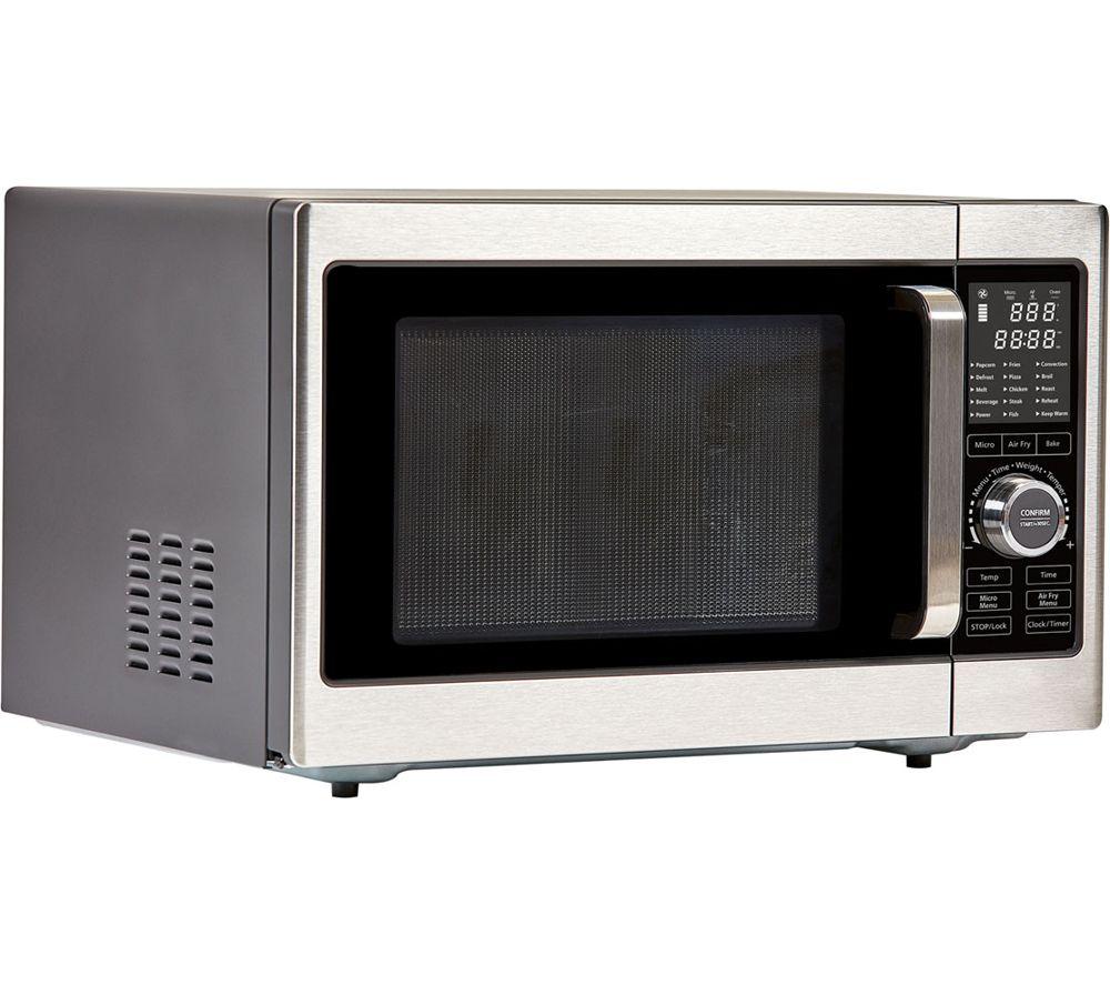 POWER XL 01556 Air Fryer Plus Compact Combination Microwave - Black & Chrome, Black,Silver/Grey