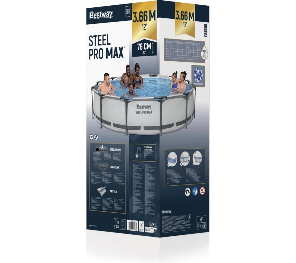 BESTWAY Steel Pro Max BW56416GB-21 Round Swimming Pool - Grey image number 12 of 12