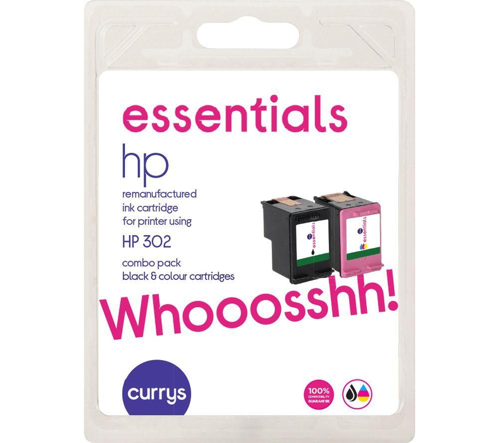 Buy ESSENTIALS HP 302 Black & Tri-colour Ink Cartridges - Twin Pack