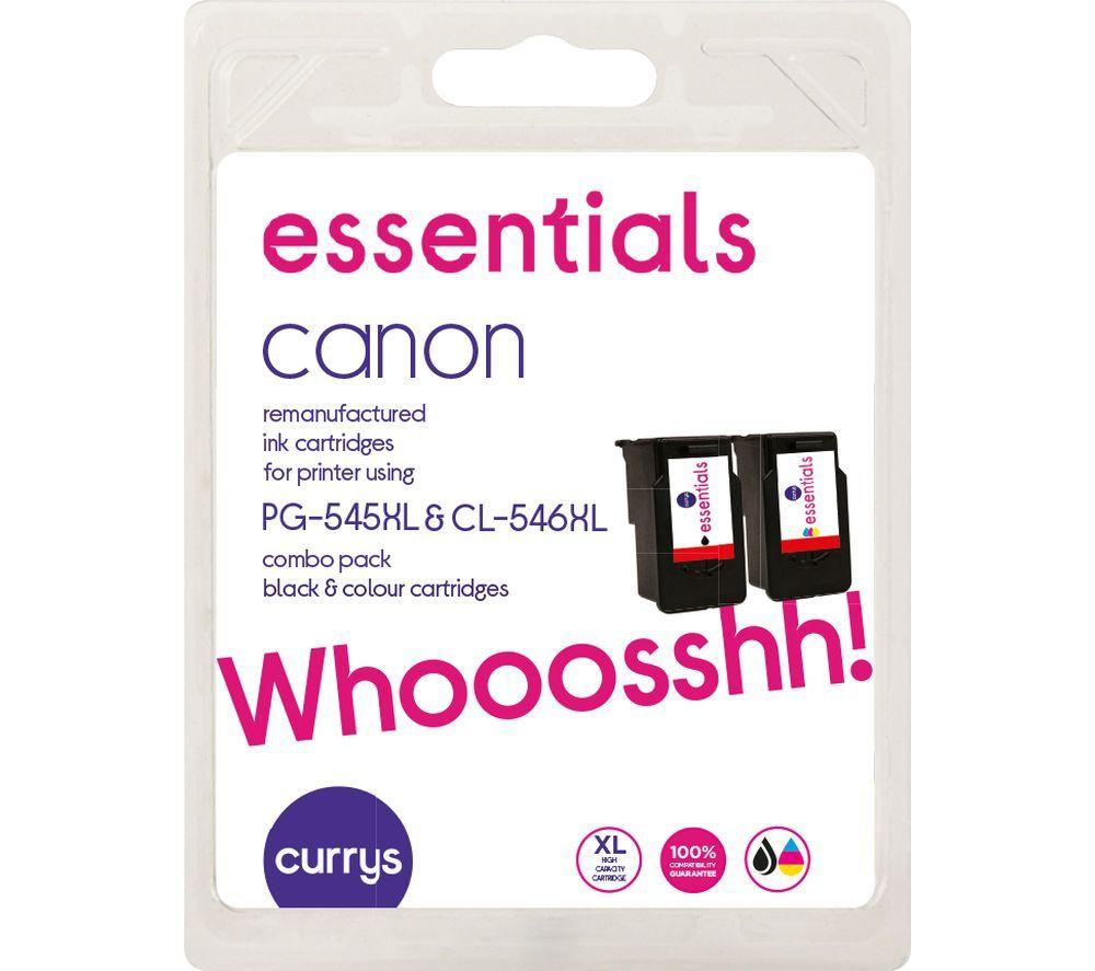 ESSENTIALS Canon PG-545 XL & CL-546 XL Black & Tri-colour Ink Cartridges, Black & Tri-colour