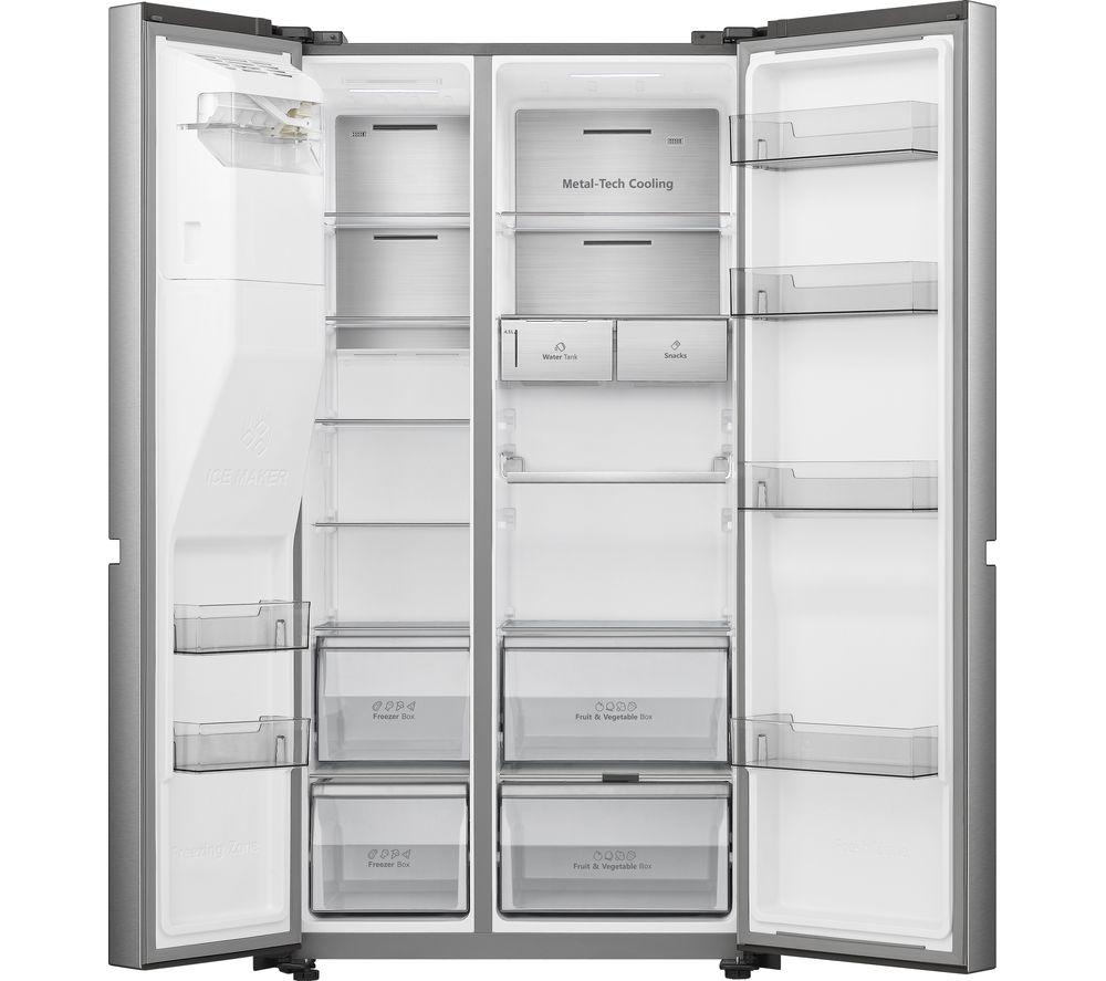 HISENSE PureFlat Infinite RS818N4TIE American-Style Smart Fridge Freezer - Grey Stainless Steel image number 3 of 18