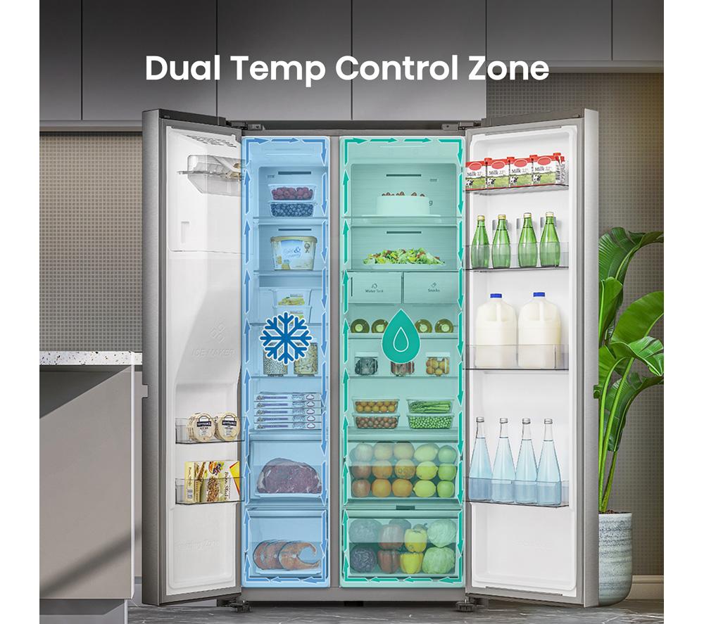 HISENSE PureFlat Infinite RS818N4TIE American-Style Smart Fridge Freezer - Grey Stainless Steel image number 13 of 18