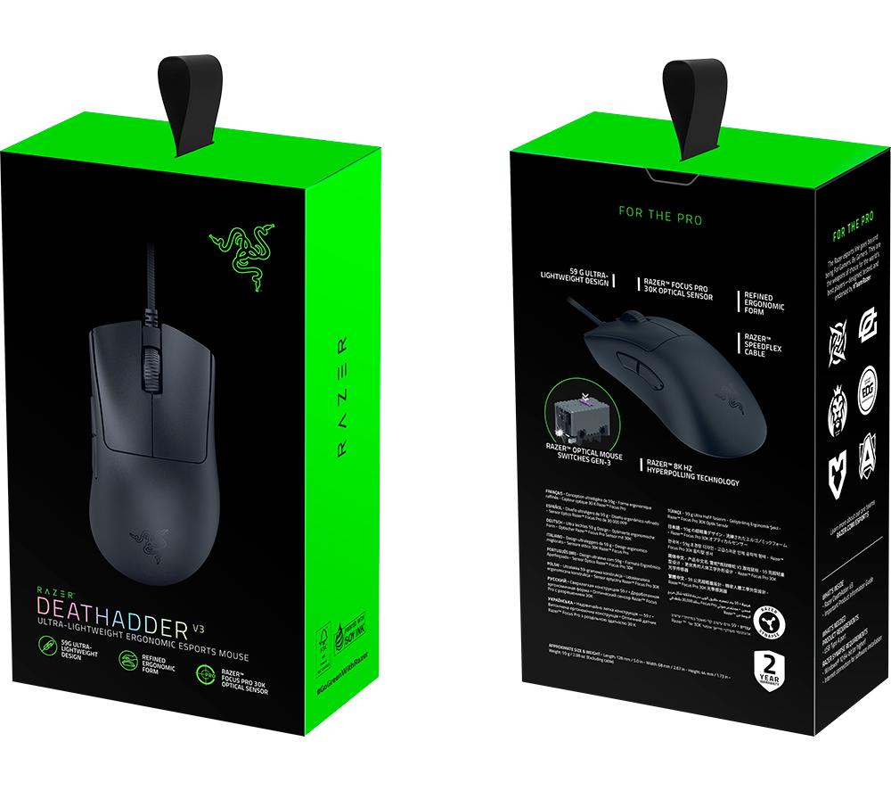 RAZER DeathAdder V3 Optical Gaming Mouse - Black image number 9 of 9
