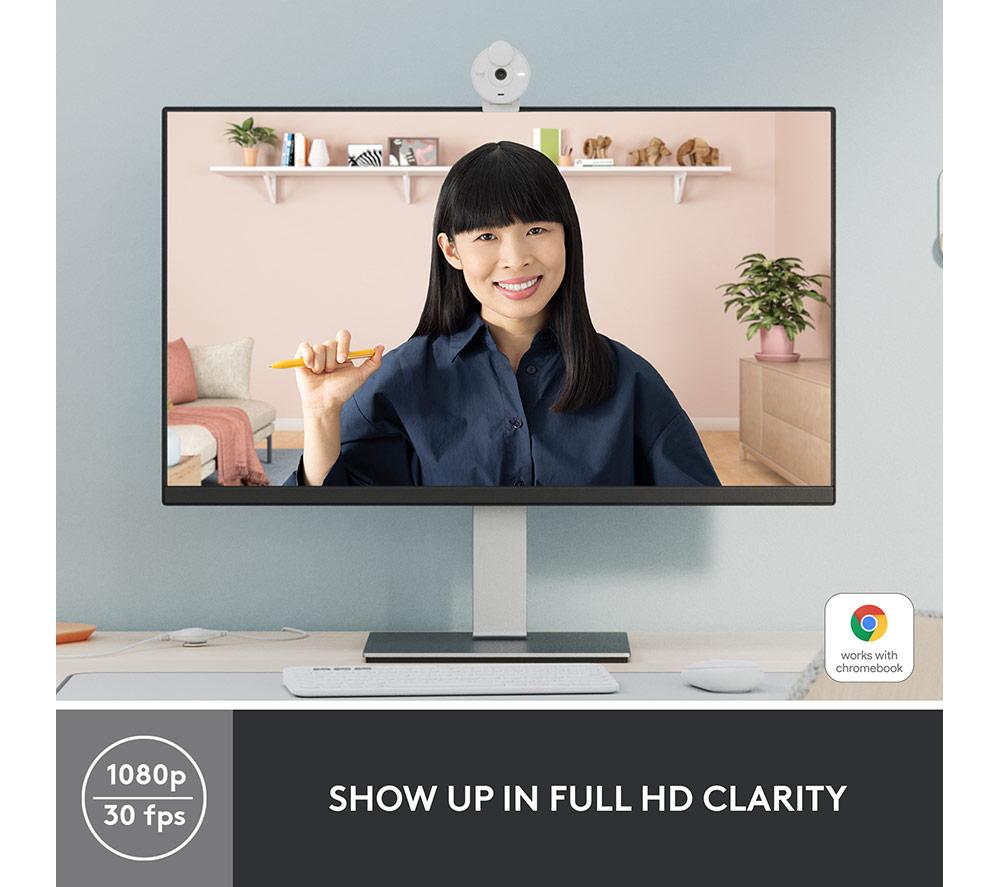 Buy LOGITECH Brio 300 Full HD Webcam Off White Currys