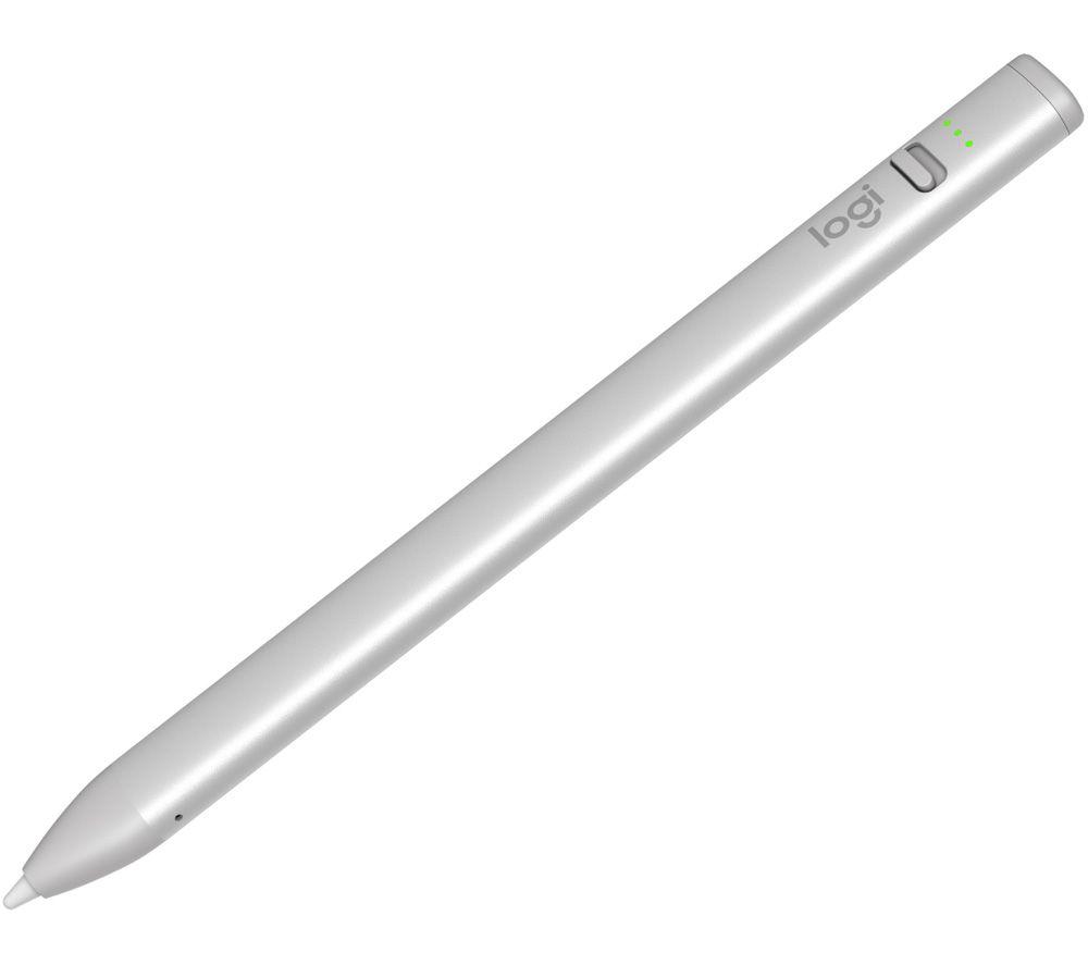 Logitech Crayon digital pencil for iPad (iPads with USB-C ports) featuring Apple Pencil technology, no lag pixel-precision, and dynamic smart tip with fast USB-C charge - Silver