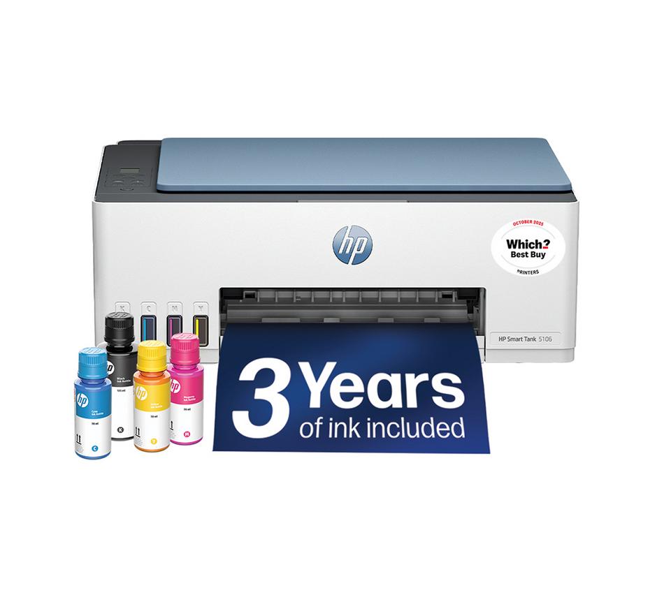 HP Smart Tank 5106 All-in-One Wireless Tank Printer \| Home or Office \| Up to 3 years of Ink included