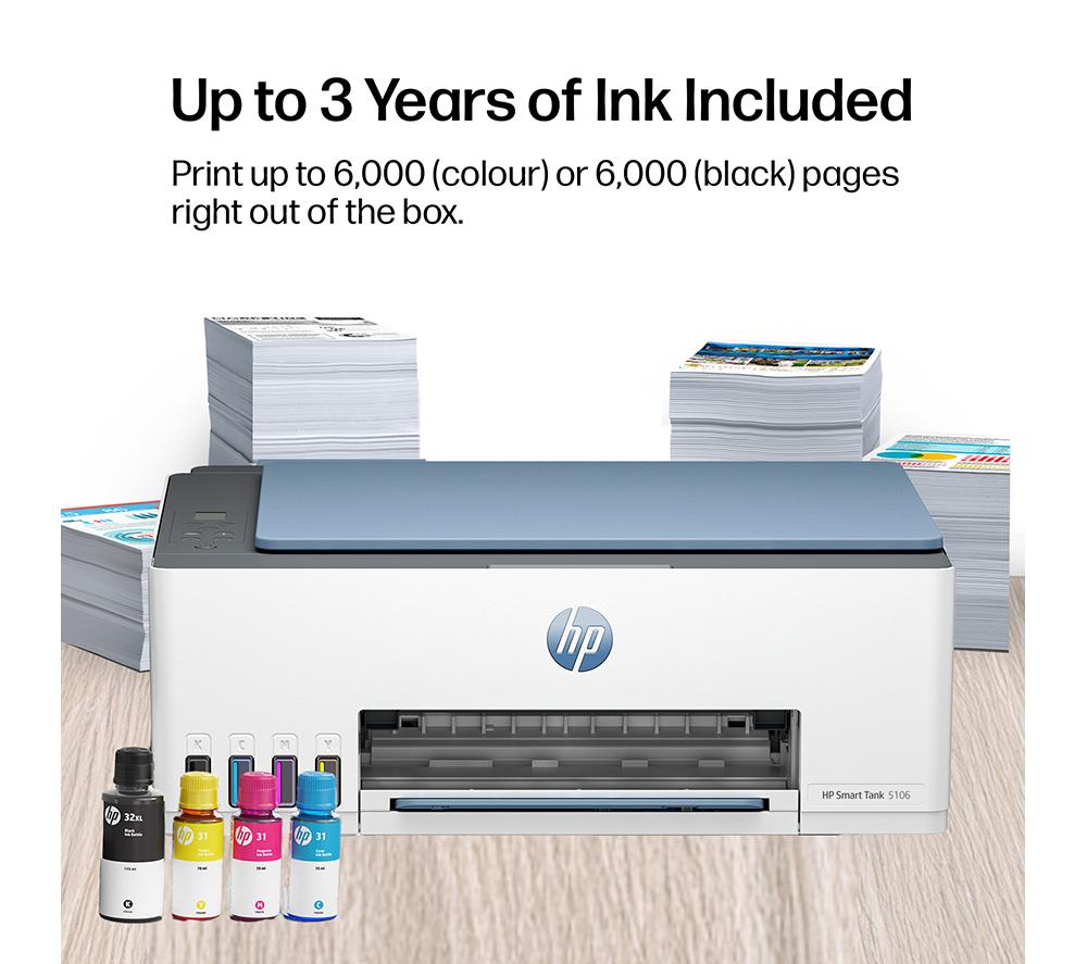 Shop the HP 5106 Smart Tank Printer for home or office use.