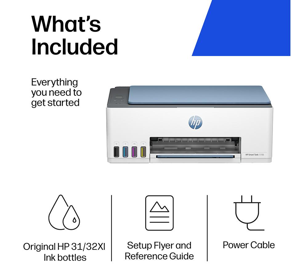 HP Smart Tank 5106 All-in-One Wireless Inkjet Printer image number 8 of 24