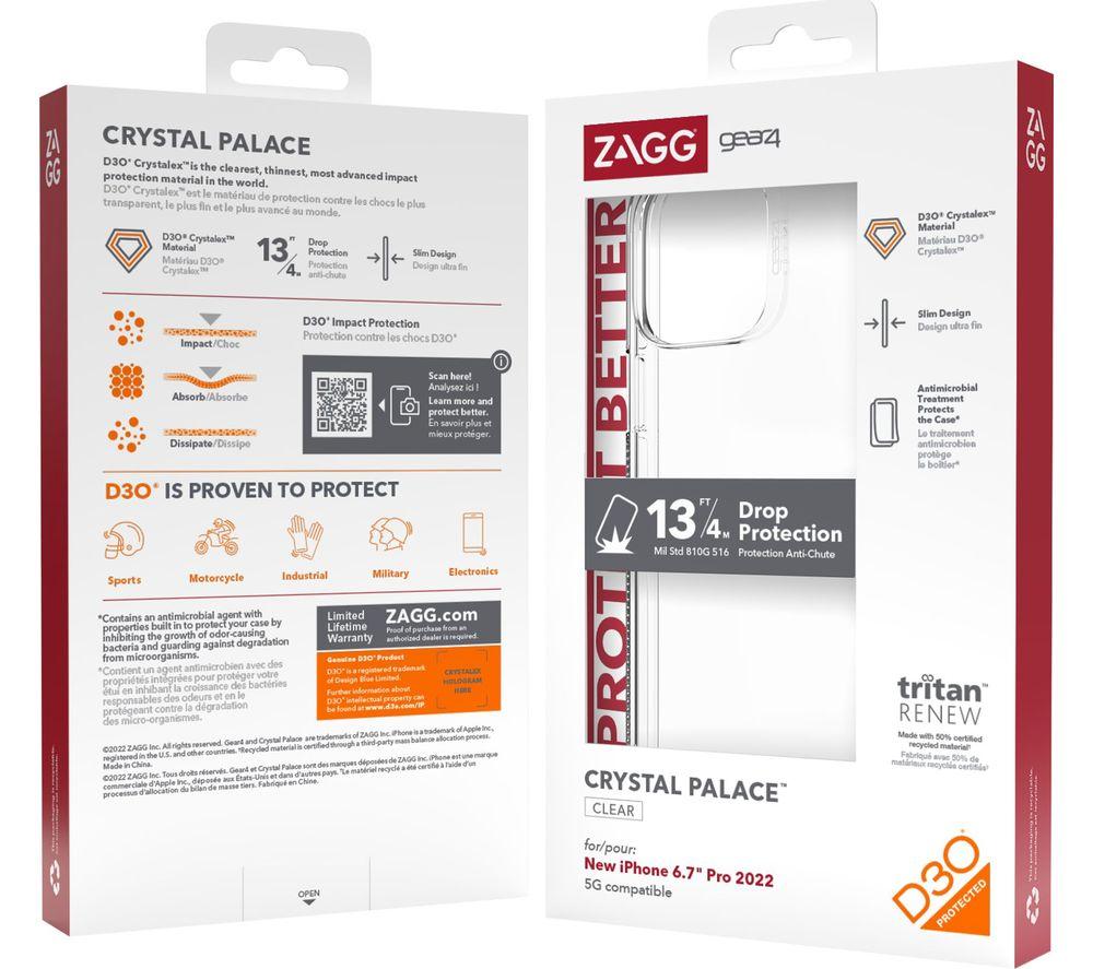 GEAR4 Crystal Palace iPhone 14 Pro Max Case - Clear image number 12 of 12