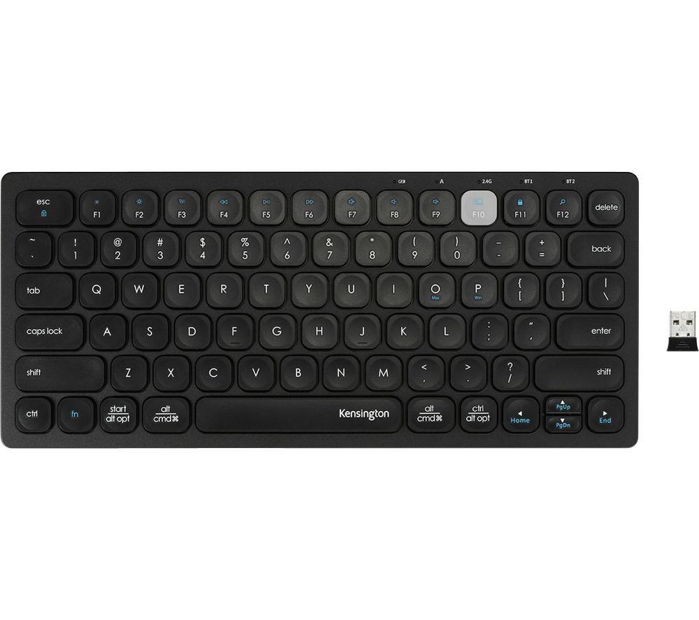 KENSINGTON Multi-Device Dual Wireless Compact Keyboard - Black, Black