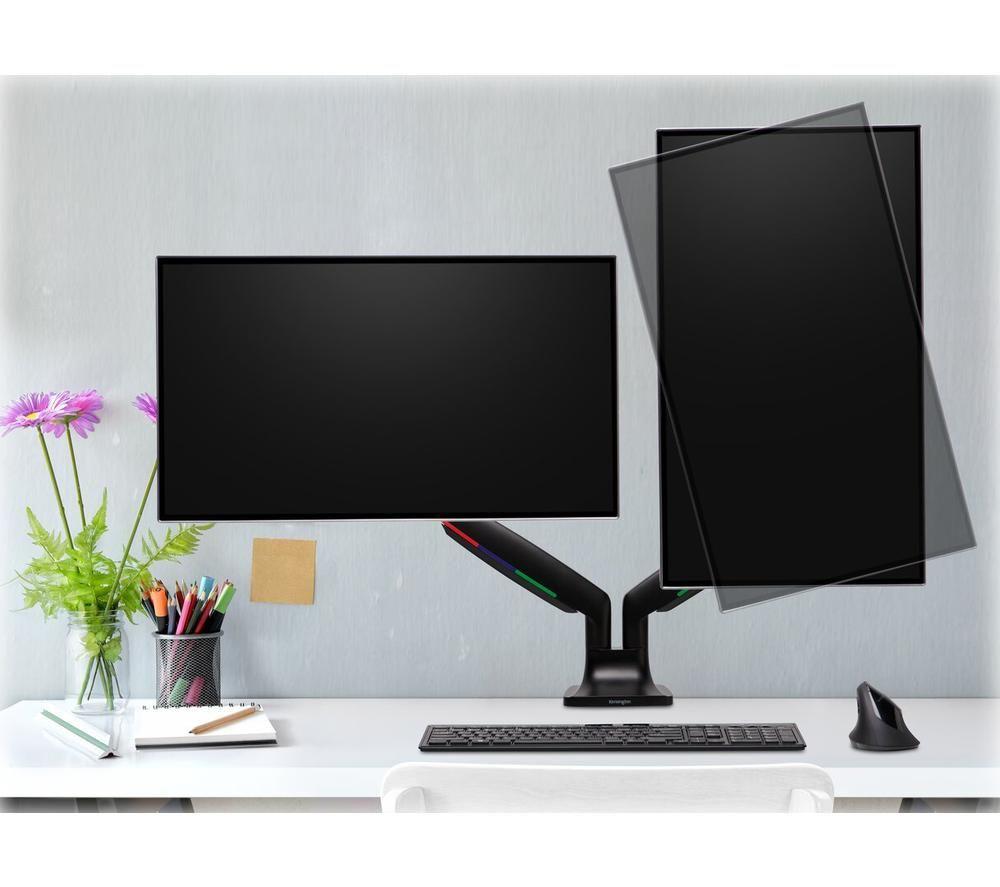 KENSINGTON SmartFit One-Touch K59601WW Dual Arm Tilt & Swivel 13-32" Monitor Desk Mount image number 4 of 6