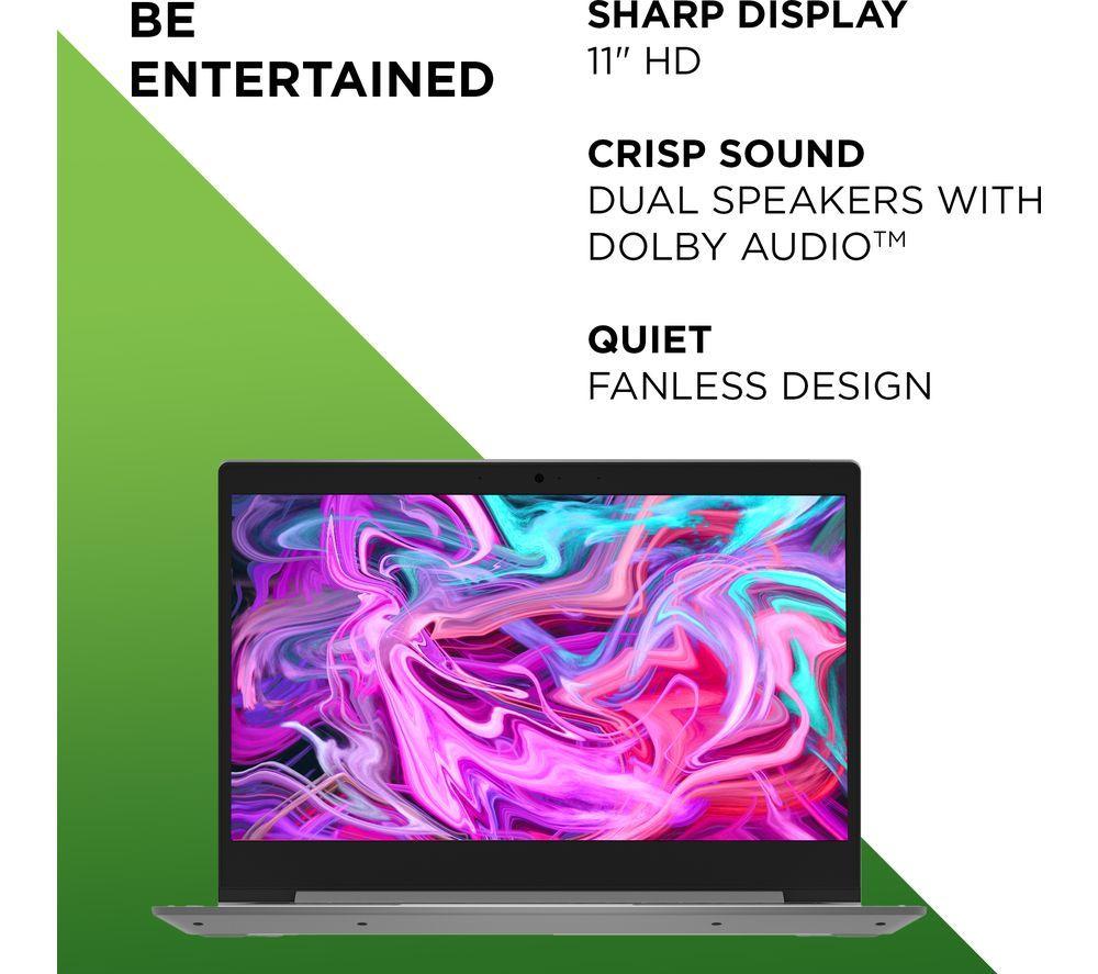 LENOVO IdeaPad 1i 14" Refurbished Laptop - Intel&reg; Celeron&reg;, 64 GB eMMC, Grey (Very Good Condition) image number 3 of 9