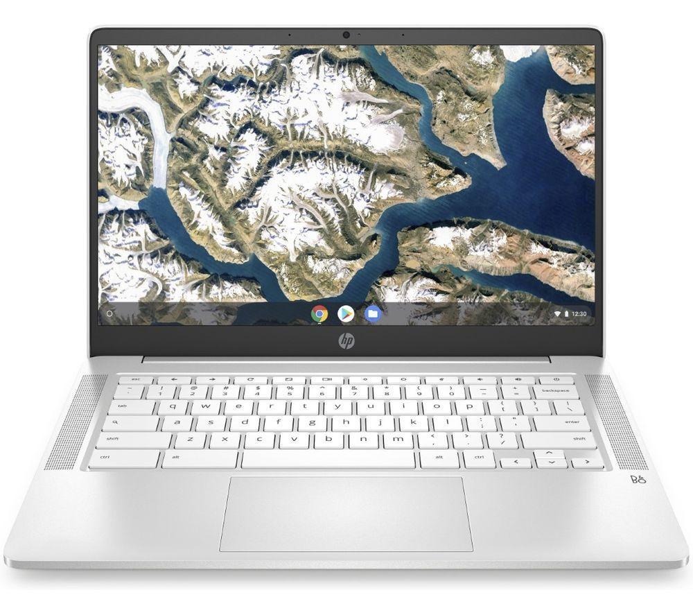 HP 14a-na0509sa 14 Refurbished Chromebook - IntelPentium Silver, 64 GB eMMC, White (Very Good Cond