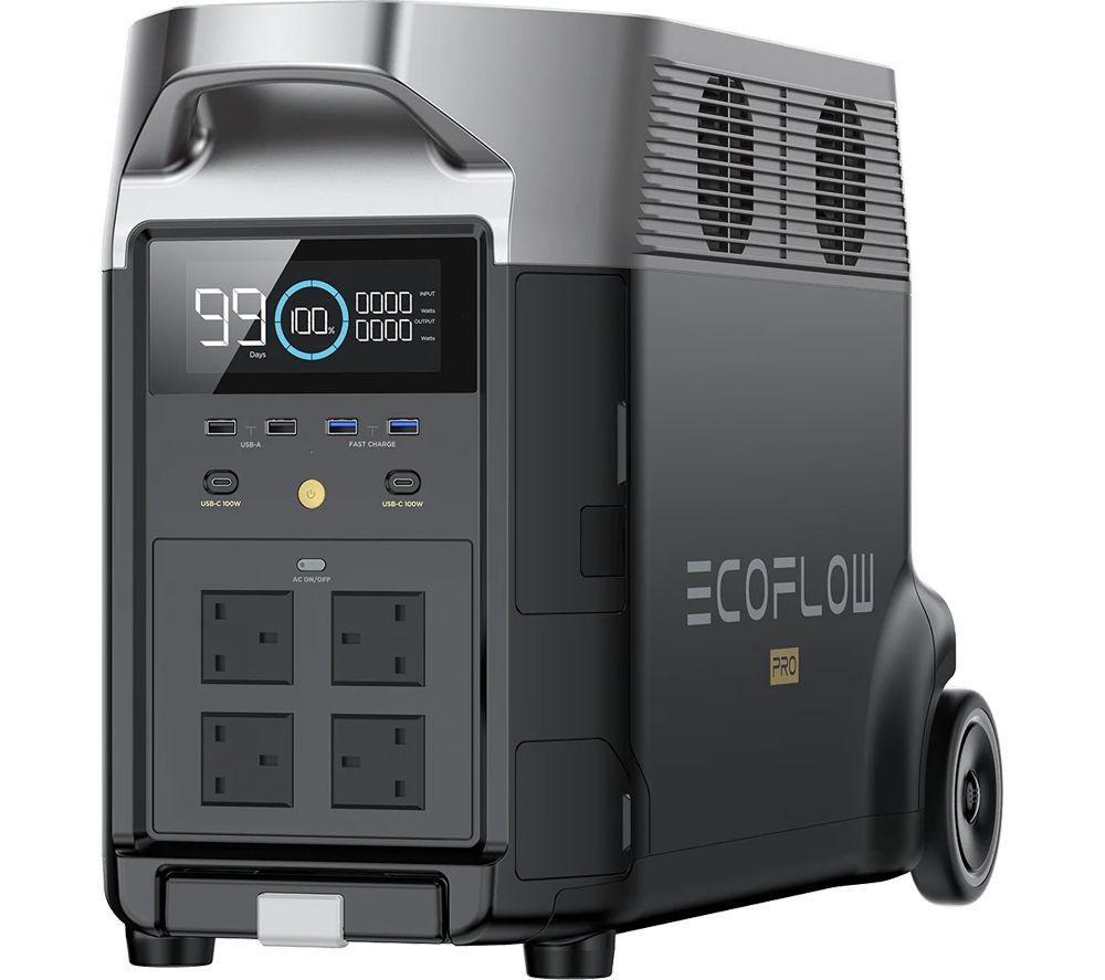 ECOFLOW DELTA Pro 3600 Wh Portable Power Station, Silver/Grey,Black