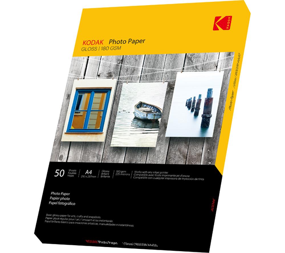 KODAK Remanufactured Epson T18 Black, Cyan, Magenta & Yellow Ink Cartridges Multipack & Photo Paper Bundle - 50 Sheets, 2 Packs image number 2 of 3