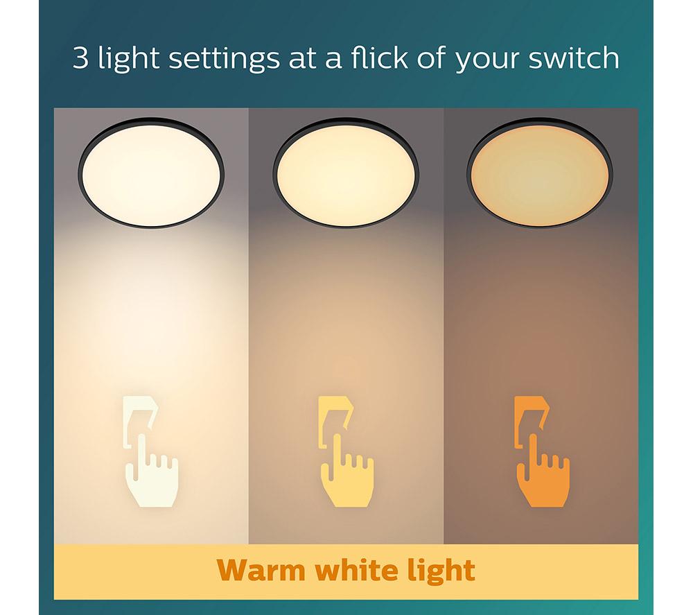 PHILIPS Superslim LED Ceiling Light - Black image number 2 of 7