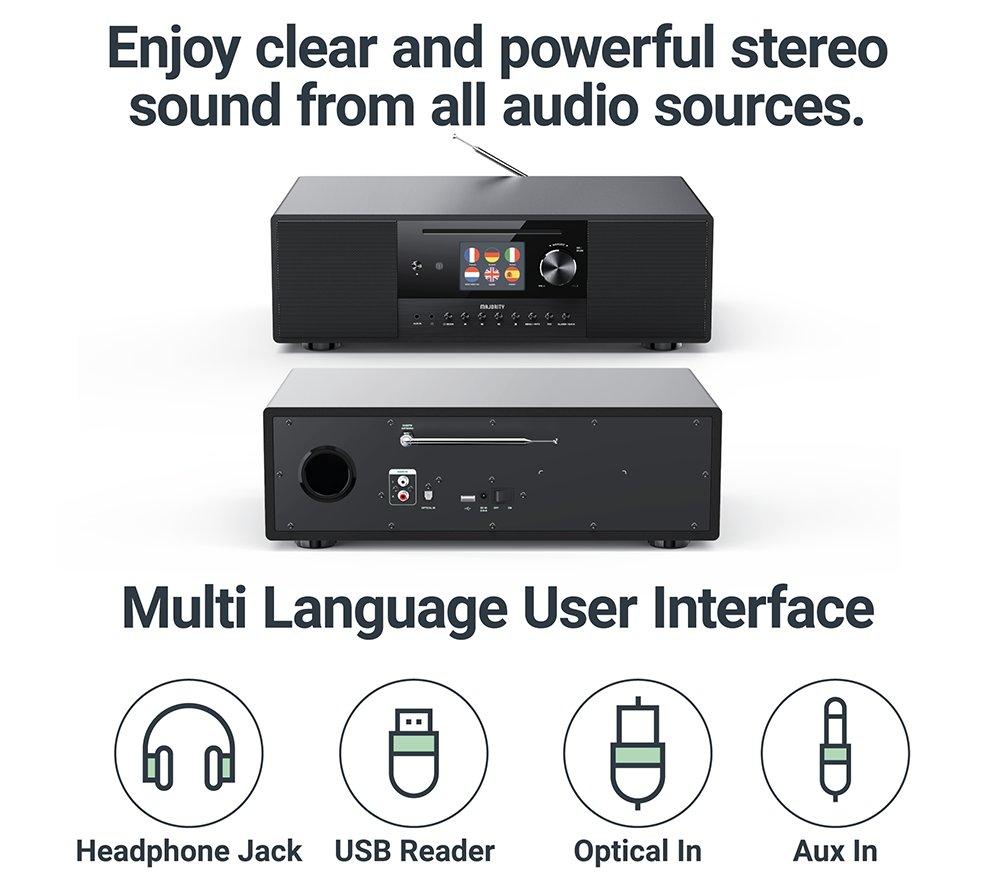 MAJORITY Quadriga DAB+/FM Smart Bluetooth Radio - Black image number 5 of 9
