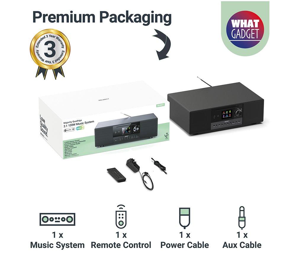 MAJORITY Quadriga DAB+/FM Smart Bluetooth Radio - Black image number 6 of 9