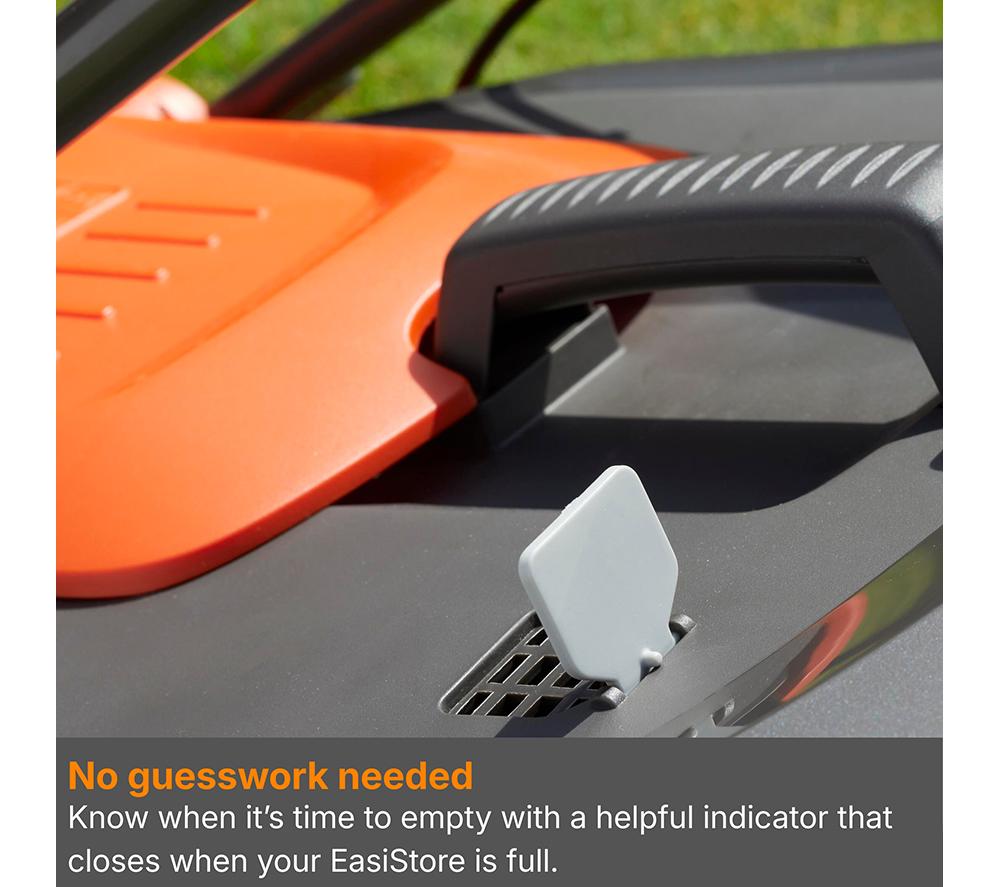 FLYMO EasiStore 340R Cordless Rotary Lawn Mower - Black & Orange image number 4 of 10