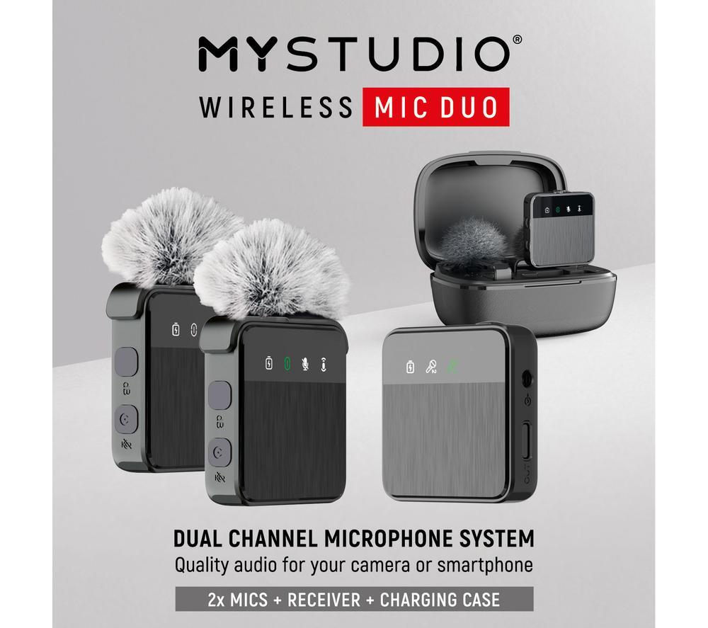 EASYPIX MyStudio Wireless Duo Microphone Kit - Black image number 13 of 19
