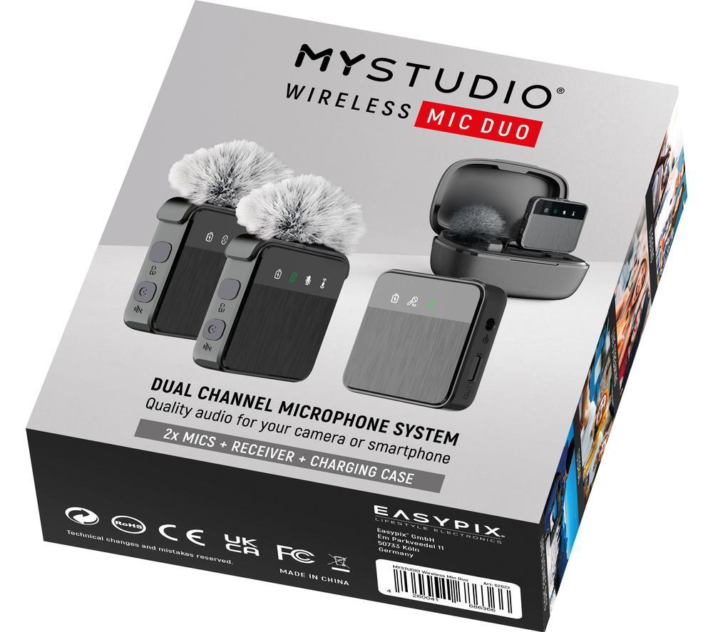 EASYPIX MyStudio Wireless Duo Microphone Kit - Black image number 15 of 19