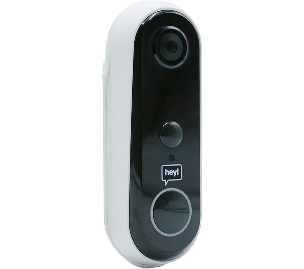 HEY! Smart Video Doorbell - Black & White, Black,White