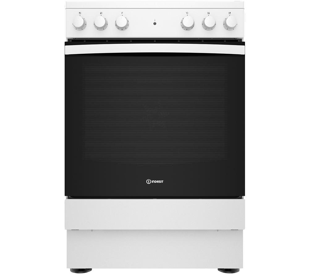 INDESIT IS67V5KHW/UK 60 cm Electric Ceramic Cooker - White & Black, White