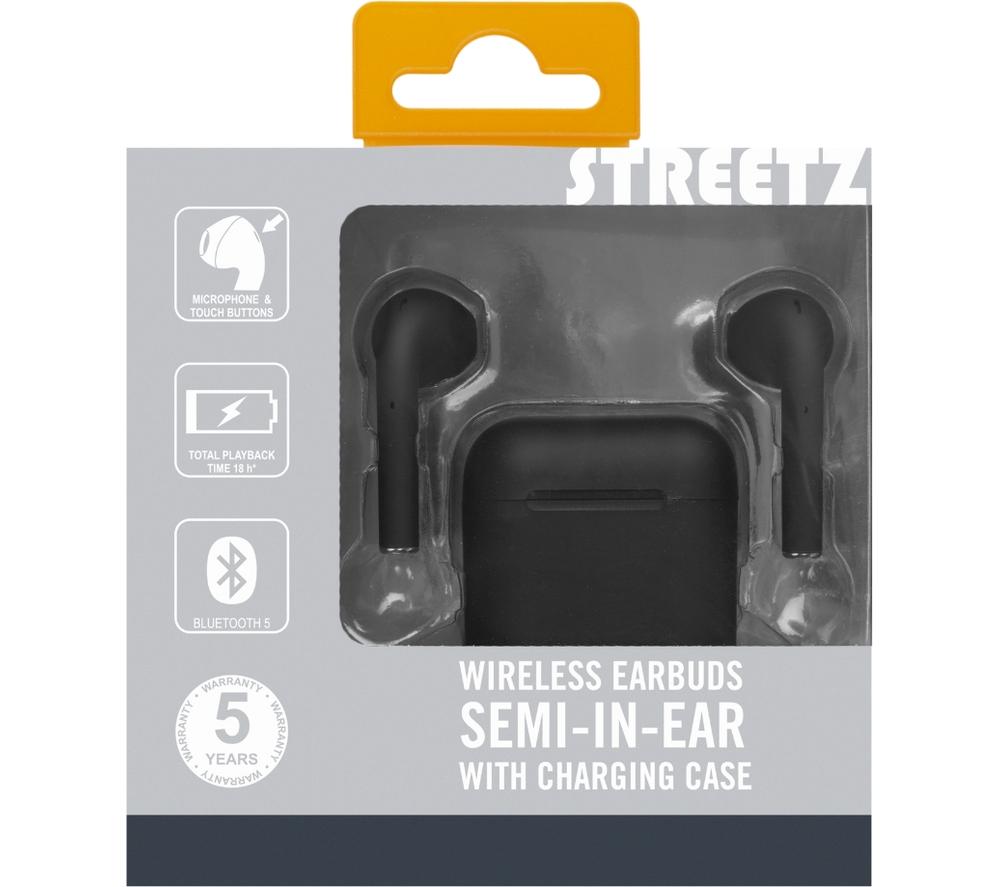 STREETZ TWS-0003 Wireless Bluetooth Earbuds - Black image number 4 of 8