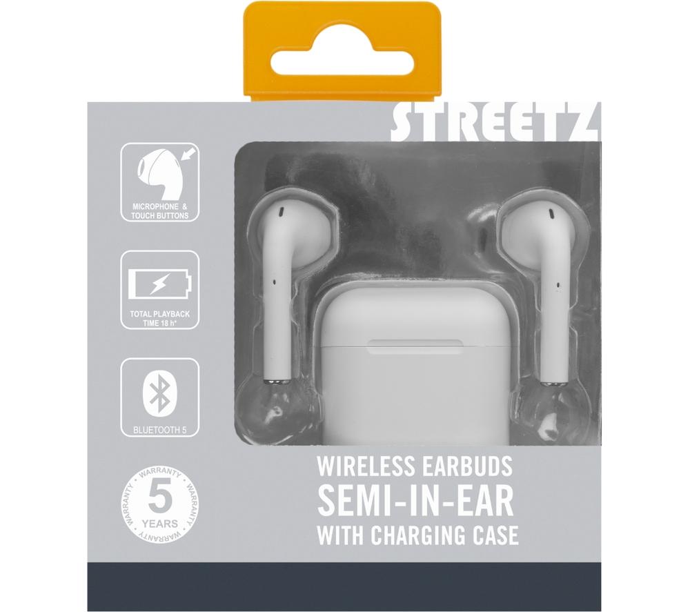 STREETZ TWS-0004 Wireless Bluetooth Earbuds - White image number 4 of 8