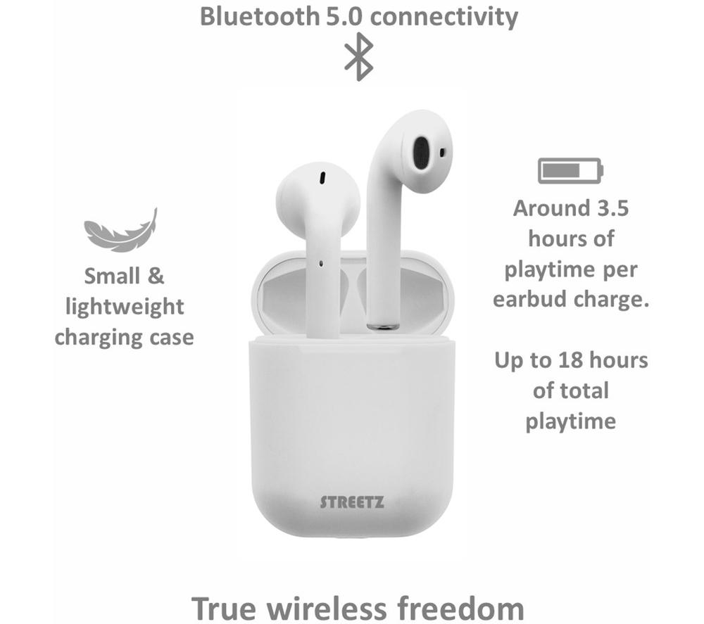 STREETZ TWS-0004 Wireless Bluetooth Earbuds - White image number 5 of 8