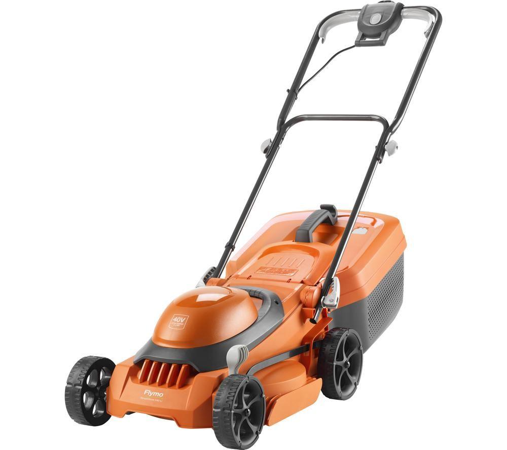 FLYMO SimpliStore 340 Li Cordless Lawn Mower - Orange & Black