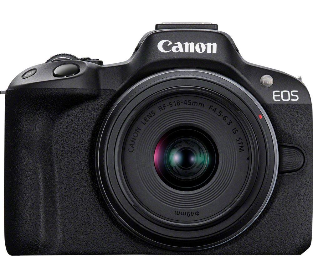 CANON EOS R50 Mirrorless Camera with RF-S 18-45 mm f/4.5-6.3 IS STM Lens, Black