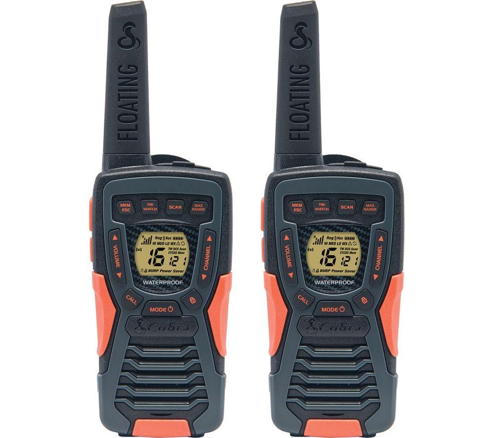 COBRA AM1055 FLT Walkie Talkie - Twin Pack, Black & Orange