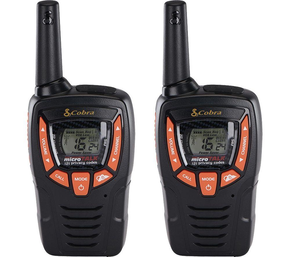 COBRA AM655 Walkie Talkie - Twin Pack, Black,Orange