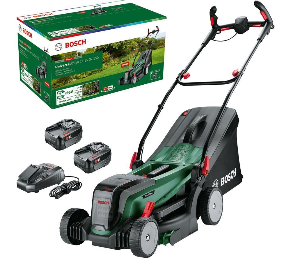 Buy BOSCH UniversalRotak 2x18V 37 550 Cordless Rotary Lawn Mower