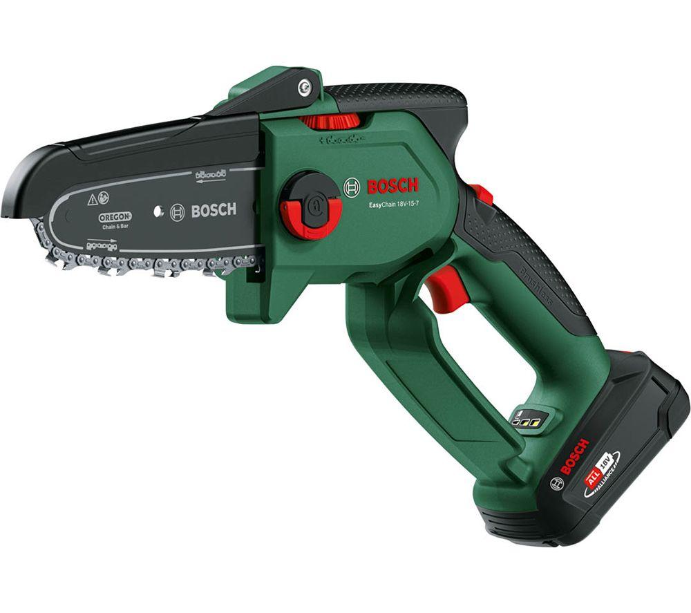 BOSCH EasyChain 18V-15-7 Cordless Pruner Chainsaw with 1 battery review