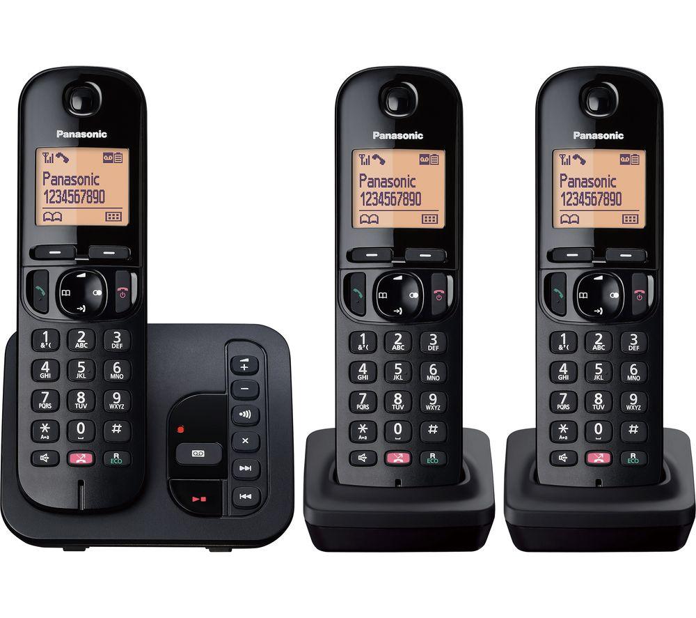 PANASONIC KX-TGC263EB Cordless Phone - Triple Handsets Black